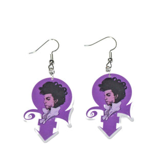 Purple symbol Prince earrings|53791