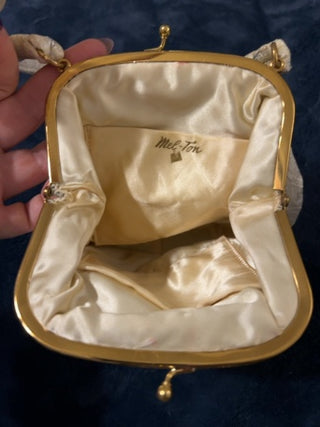 Vintage Mel-Ton White Brocade Wedding Purse