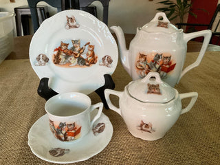 Antique Children’s Tea Set Musical Cats MTS