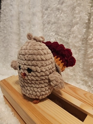 Turkey: Crocheted- tan, red, yellow, orange, 6"