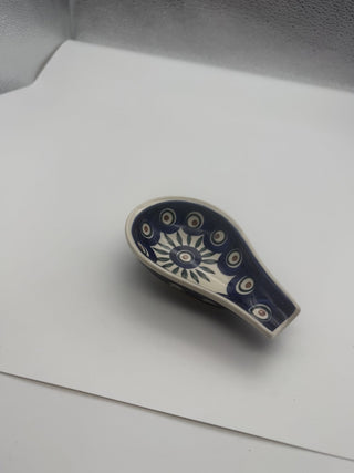 Spoon Rest in Peacock with leaves pattern #63 VV MTS
