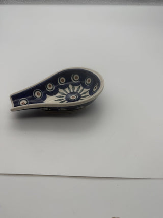 Spoon Rest in Peacock with leaves pattern #63 VV MTS