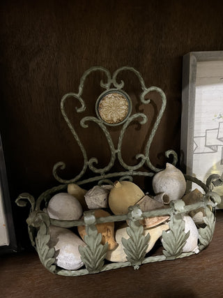 Green Metal Hanging Basket with Filler RCD|71228