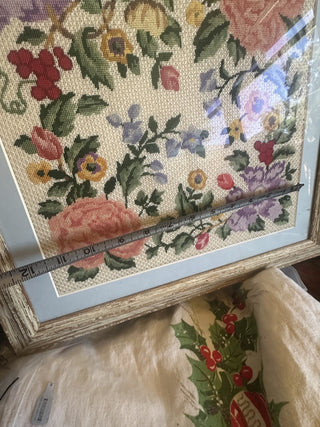 Floral Framed Needlepoint Cross Stitch Vintage #62 VV MTS|94400