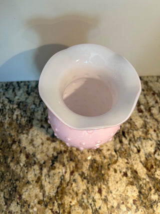 Pink Hobnail Vase     MTS