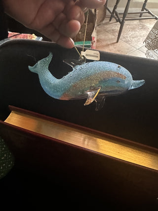 Blue Hanging Narwhal Ornament #62 VV MTS|127500