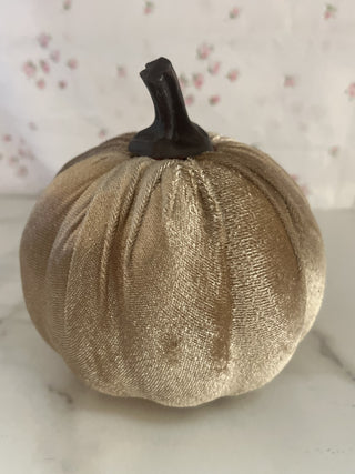 Gold Fabric Covered Pumpkin Decor - RSV|107782
