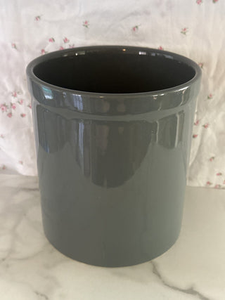 Lg Gray Stoneware Utensil Crock - RSV|107711