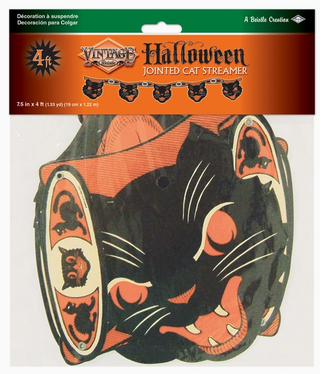 VB Vintage Halloween Jointed Cat Streamer|113275