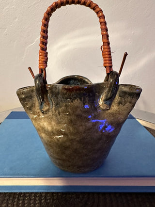 Vase Basket Clay Green MTS|128333