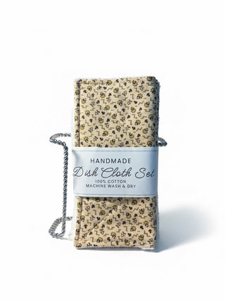 Dishcloth - Tan Floral