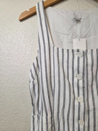 NEW! A New Day linen blend button down dress with tie back RSV|158458