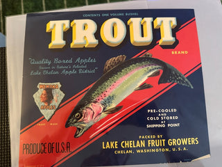 Trout Apples Authentic Farm Crate Label EC125 MTS|100448