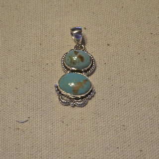 Sterling 2 stone kingman turquoise pendant