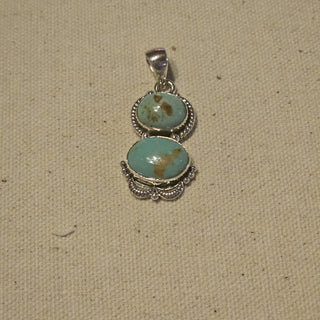 Sterling 2 stone kingman turquoise pendant