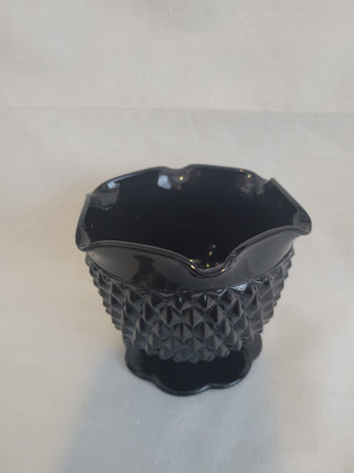 Indiana Glass Tiara Black Diamond Point Candle Holder RCD|101077