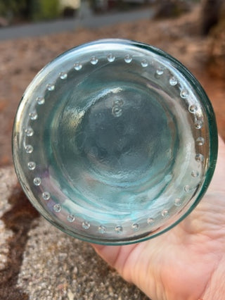 vintage-style blue glass Mason jar With Lid