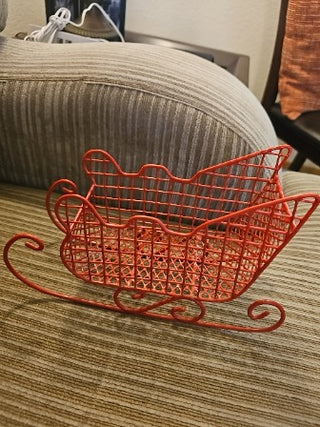 AD. Red coated Wire Sleigh