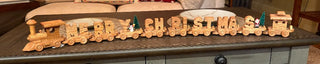 Handmade Wooden Xmas Train Set - 10 pieces (Merry Christmas)|129436