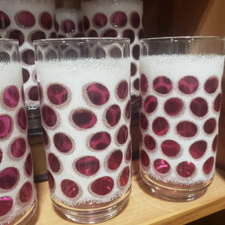 Vtg Libbey Cranberry Dot Tumblers (set of 7)|100755
