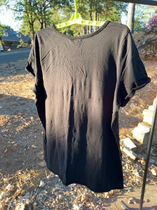 torrid Size 2 black top with slash front detail