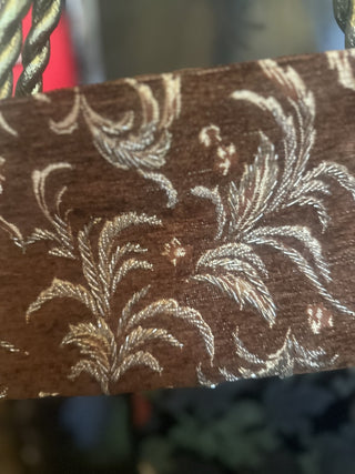 Fancy Vintage glass beads on the front and embrodiery leaves, gold rope handle with zippers on inside and out #63 VV MTS|129558