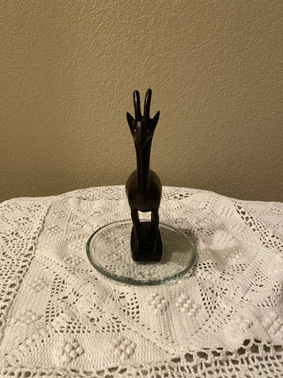 Hand carved VTG African wooden gazelle|78990