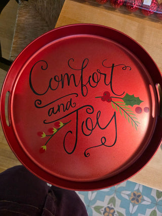 MTS Red Serving Tray "Comfort and Joy"|124224