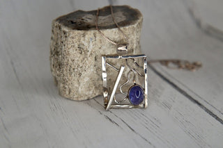 925 Artisan Geometric Tanzanite Necklace MTS