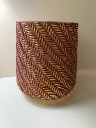 Vintage Iridescent Glass Candle Holder or Vase