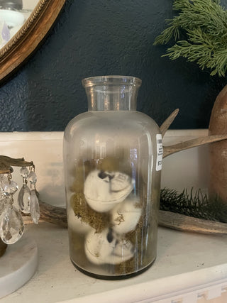 Apothecary  Bottle with Skulls and Moss RSV|107664
