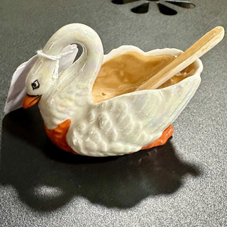 Vintage Noritake Swan Salt Dipper w/Original Spoon--AE
