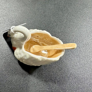 Vintage Noritake Swan Salt Dipper w/Original Spoon--AE