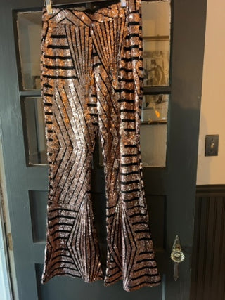 NWOT womens glitter wide leg palazzo Size L