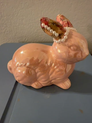 Pink ceramic bunny