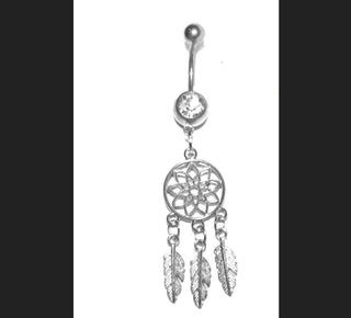 Dreamcatcher dangle (silver) Belly Ring|53738