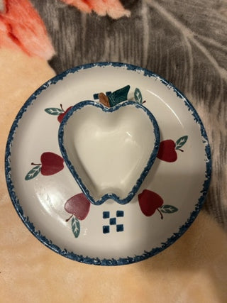vintage Chaparral Pottery Apple Chip and Dip Platter