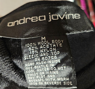 Vtg 90s Andrea Jovine Wool Body Dress - Size M|121808