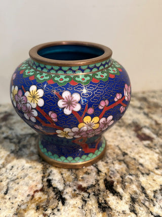Blue Ginger Vase with Brass Trim    MTS|134866