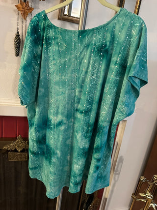 Avenue Sequin Batik Top Plus Size  MTS