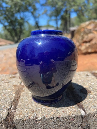 BB Vintage 4.5” Asahi Kutani Ware Vase Cobalt Blue Japanese Porcelain