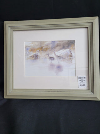 Green Framed Copy "Whimbrels" Print by Peter Nilsson RCD