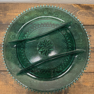 Vintage Indiana Tiara Sandwich Glass Relish Tray RCD|130309