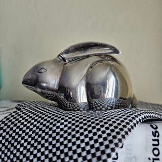 SEASONAL SALE - Silver Plated Rabbit taper candlestick holder (BRI) - MTS