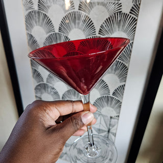 SALE - Retro Red Martini Glasses - Set of 2