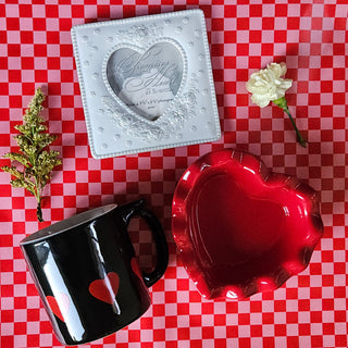 Vtg Westwood Black + Red Heart Mug