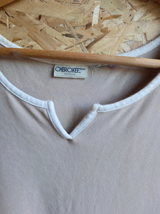 Vintage Tan Sleeveless Shirt Dress (L)
