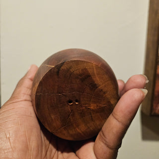 SALE - Dark Wooden Curved Taper Candleholder