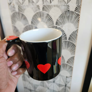 Vtg Westwood Black + Red Heart Mug