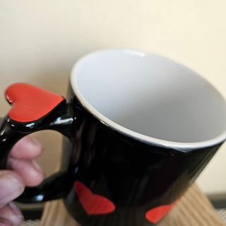 Vtg Westwood Black + Red Heart Mug